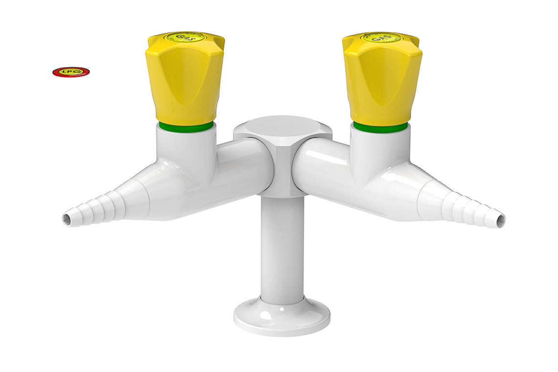 ComLab Bench Mounted 2 Way 90 Degree Push Turn Gas Turret - Natural Gas/LPG
