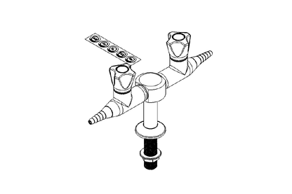 ComLab Bench Mounted 2 Way 180Degree Needle Valve - Dry Media - AIR/ CO2/ HE/ AR/ N2