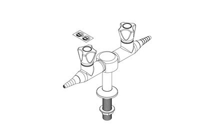 ComLab Bench Mounted 2 Way 180 Degree Needle Valve - Natural Gas/LPG