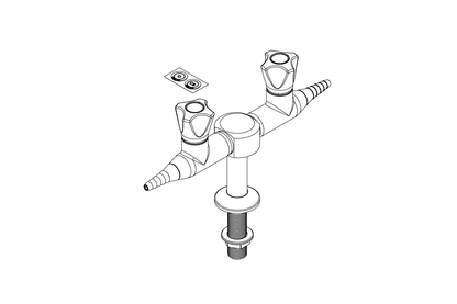 ComLab Bench Mounted 2 Way 180 Degree Needle Valve - Oxygen