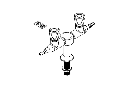 ComLab Bench Mounted 2 Way 180 Degree Push Turn Gas Turret - Natural Gas/LPG