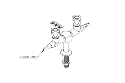 ComLab Bench Mounted 2 Way 180 Degree Valve - Ceramic Disc - Water