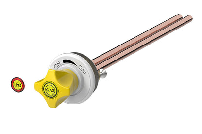 ComLab Front Panel Valve 3/8" x 300mm Copper Inlet/Outlet - Natural Gas/LPG