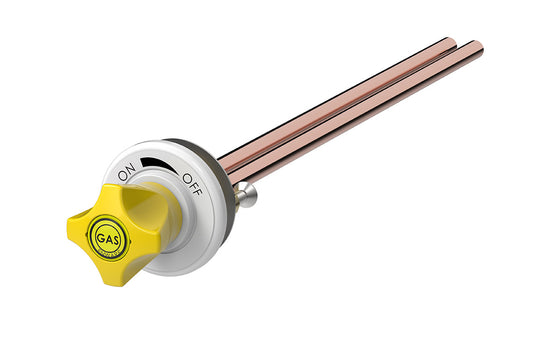 ComLab Front Panel Valve 3/8" x 300mm Copper Inlet/Outlet - Natural Gas/LPG