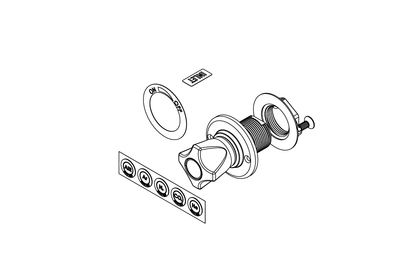 ComLab Front Panel Valve 1/8" Inlet/Outlet for Quick Connect Fittings - Dry Media- AIR/ CO2/ HE/ AR/ N2