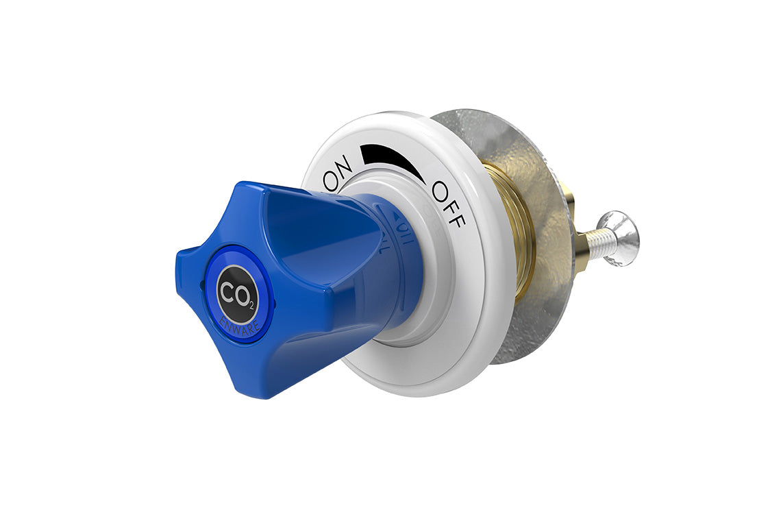 ComLab Front Panel Valve 1/8" Inlet/Outlet for Quick Connect Fittings - Dry Media- AIR/ CO2/ HE/ AR/ N2