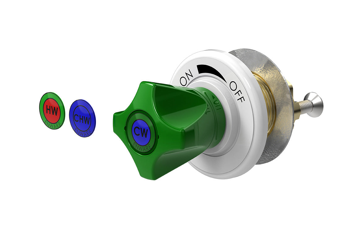 ComLab Front Panel Valve 1/8" Inlet/Outlet for Quick Connect Fittings - Ceramic Disc - Water