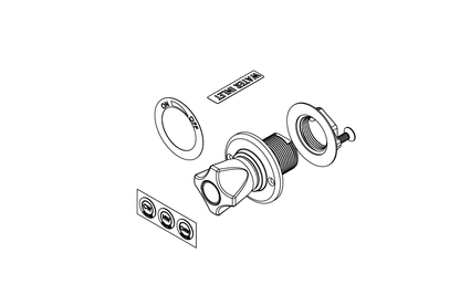 ComLab Front Panel Valve 1/8" Inlet/Outlet for Quick Connect Fittings - Ceramic Disc - Water
