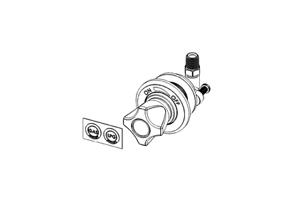 ComLab Front Panel Valve - 90 Degree 1/4" BSPT Inlet/Outlet for Hose Connection - Needle Valve - Natural Gas/LPG