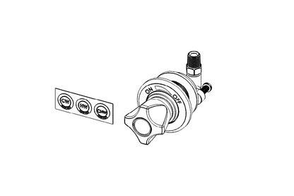 ComLab Front Panel Valve 90 Degree 1/4" BSPT Inlet/Outlet for Hose Connection - Ceramic Disc - Water