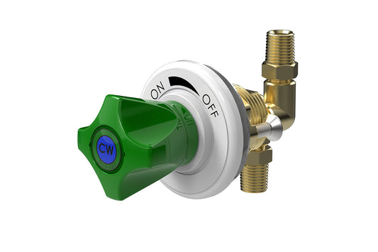 ComLab Front Panel Valve 90 Degree 1/4" BSPT Inlet/Outlet for Hose Connection - Ceramic Disc - Water
