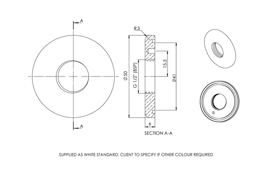 ComLab: Base Flange for Wall/Bench