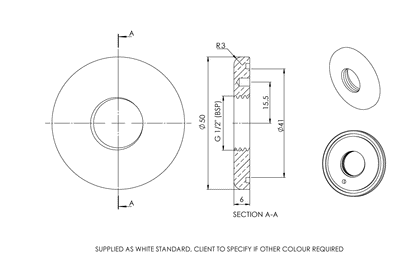 ComLab: Base Flange for Wall/Bench