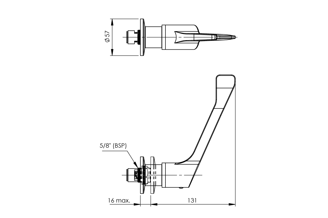 Leva 150mm Recess Adaptor 1/4 Turn Ceramic Disc