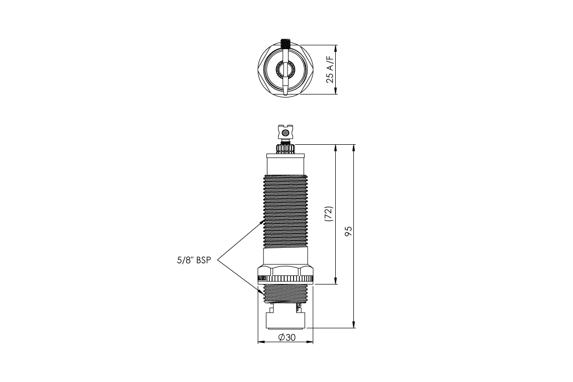 Leva Recess SBA 15mm Extended - 1/4 Turn Ceramic Disc - RTC