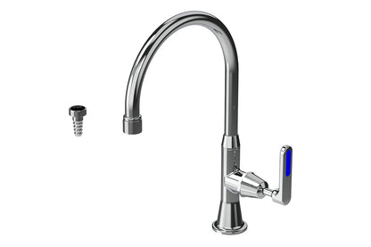 Type 16C7 Laboratory Stop Tap 200mm Swivel and Fixed Outlet Aerated/ Tube Nozzle - Ceramic Disc Lever Handle