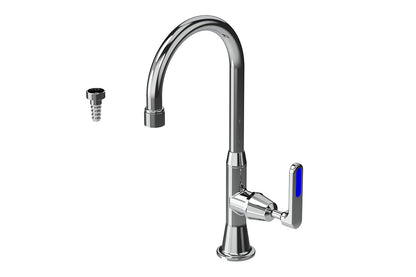 Type 16A Laboratory Stop Tap Swivel and Fixed Outlet Aerated/ Tube Nozzle - Ceramic Disc Lever Handle