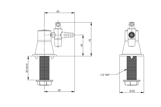 Type 38 - 1-Way Gas Turret MI 15mm 7kPa
