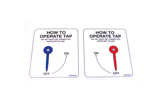 Food Service Lever Sign Red & Blue (Pr)