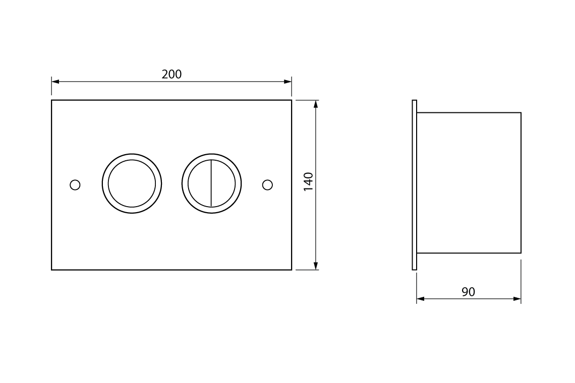 Restore Pneumatic In-Wall Dual Flush Cistern with Low Profile Buttons Anti-Vandal Plate 4.5/3L