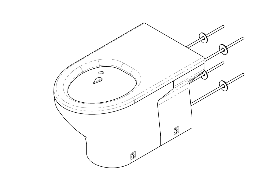 Restore Secure Anti-Ligature Solid Surface Wall Faced Pan 700mm