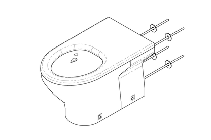 Restore Secure Anti-Ligature Solid Surface Wall Faced Pan 700mm
