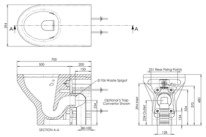 Restore Secure Anti-Ligature Solid Surface Wall Faced Pan Ambulant Toilet