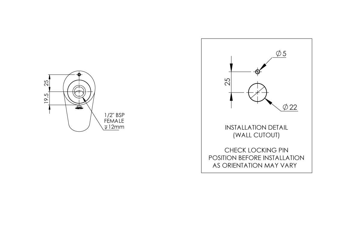 Restore Mental Health Wall Basin Outlet 150mm - Vandal Resistant