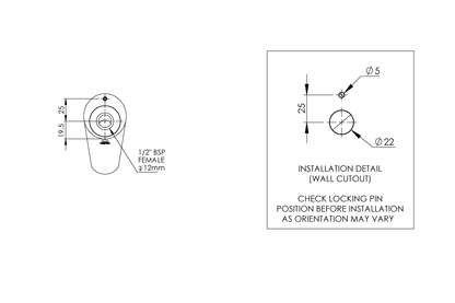 Restore Mental Health Wall Basin Outlet 150mm - Vandal Resistant