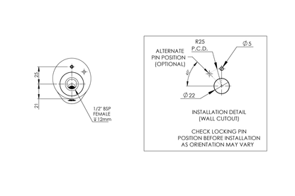 Restore Mental Health Wall Basin Outlet 60mm - Anti-Ligature