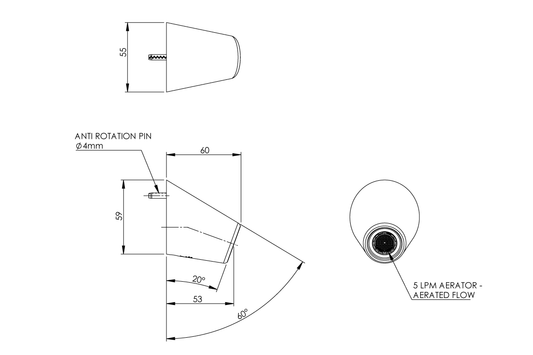 Restore Mental Health Wall Basin Outlet 60mm - Anti-Ligature