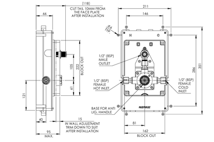 Restore Mental Health In-Wall Sequential Mixer with Outlet - Back-of-Wall Assembly