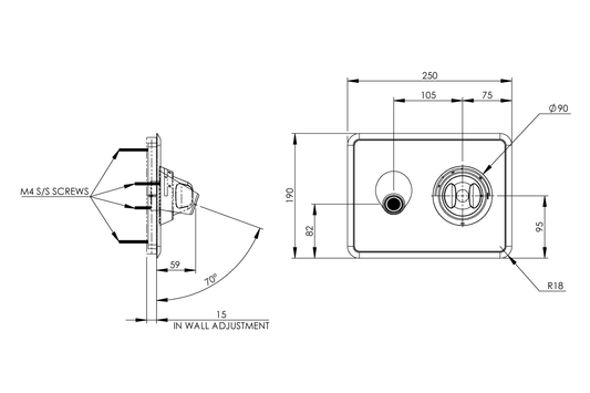 Restore Mental Health In-Wall Sequential Mixer with Short Outlet - Front-of-Wall Assembly