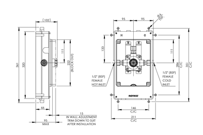 Restore Mental Health Wall Mixer - Back-of-Wall Assembly