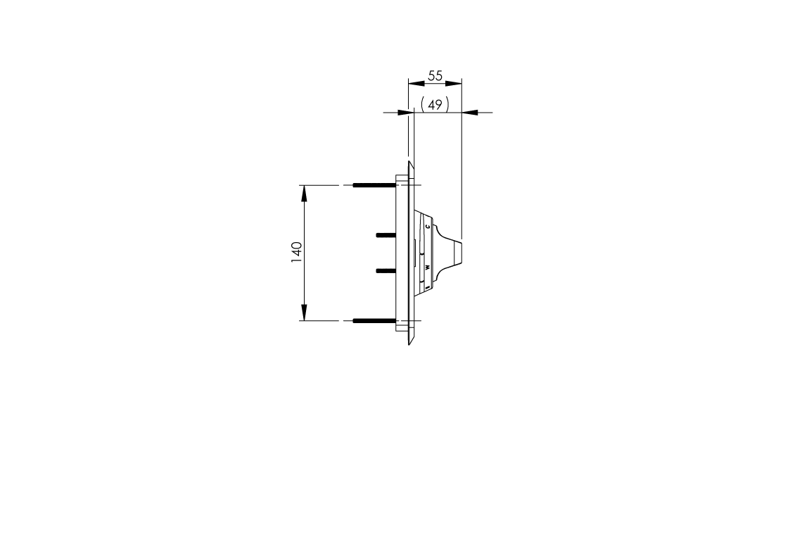 Restore Mental Health Wall Mixer with Piezo Touch Time Flow - Front-of-Wall Assembly