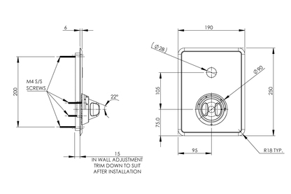 Restore Mental Health Wall Mixer with Piezo Touch Time Flow - Front-of-Wall Assembly