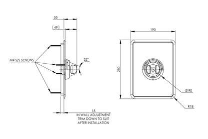 Restore Mental Health Wall Mixer - Front-of-Wall Assembly