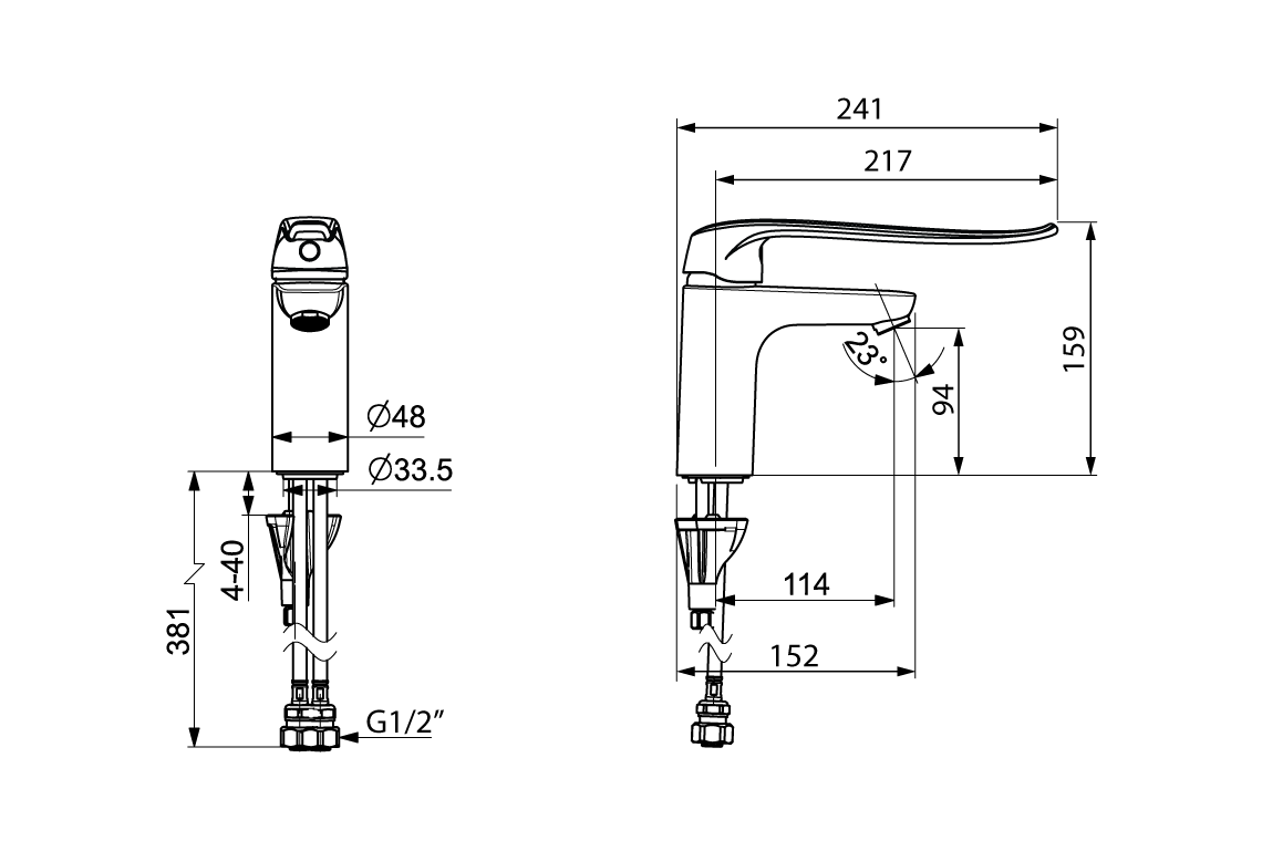 Oras: Safira - Basin Mixer - Extended Lever Handle