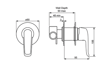 Oras: Safira - In-Wall Compact Shower Mixer