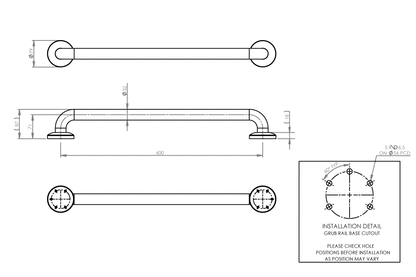Grab Rail Ss 600X32 Conc.