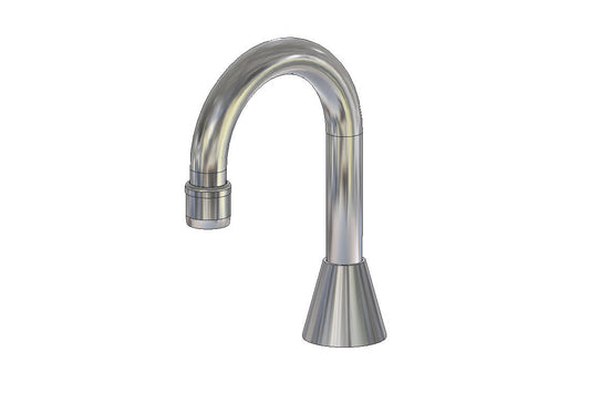 Hob Mounted: Curved Basin Spout - Fixed Outlet - 100mm