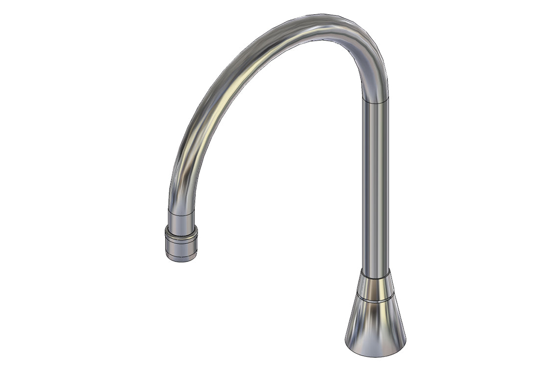 Hob Mounted: Curved Sink Spout - Swivel - 200mm - High Version