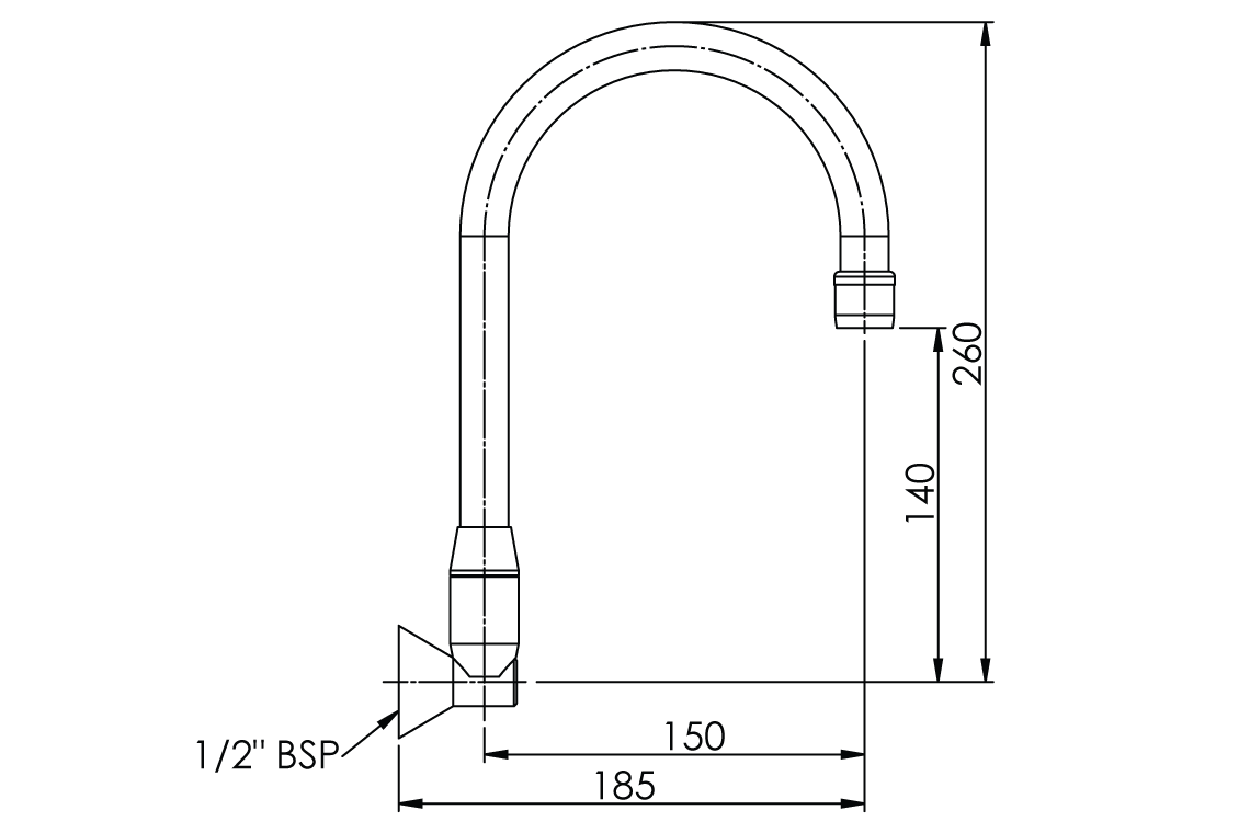 Wall Mounted: Curved Spout