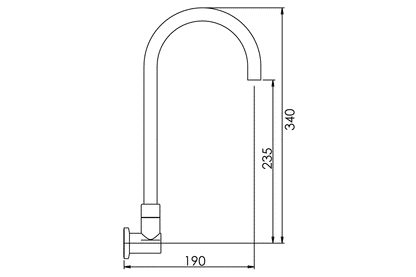 Curved Spout - Swivel - 185mm - High Version