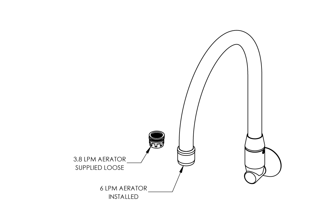 Wall Mounted Curved Spout 235mm