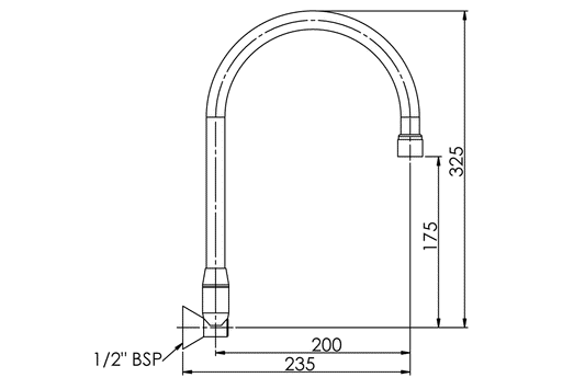 Wall Mounted: Swivel Spout - 200mm