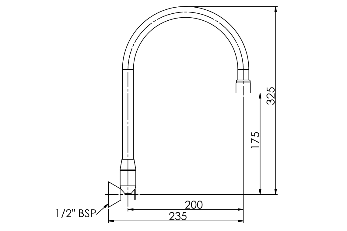 Wall Mounted Swivel Spout 200mm