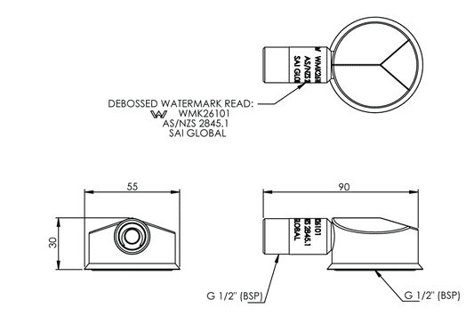 Shower Wall Elbow - Dual Check