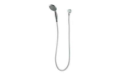 Chrome Hand Held Shower and Satin Chrome 1500mm Hose with Wall Elbow