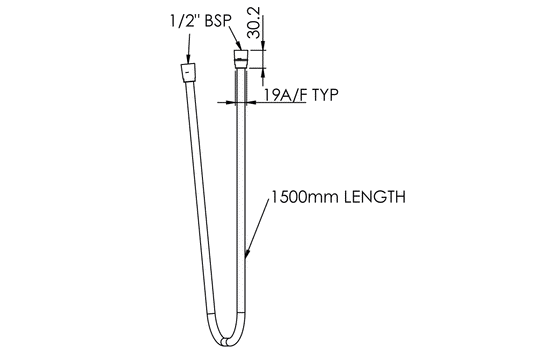 Shower Hose Replacement - 1.5m - White